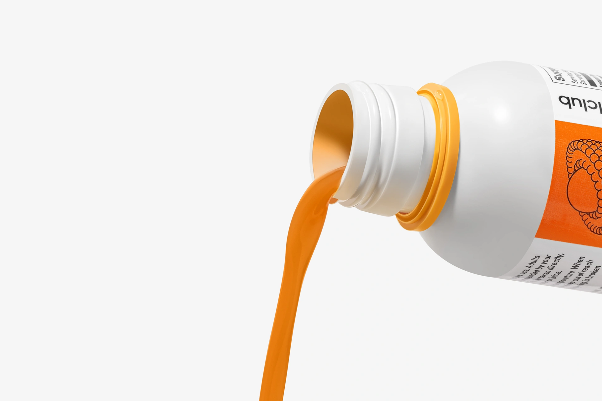 Процес наливання золотистого Liposomal Curcumin з баночки для щоденного прийому