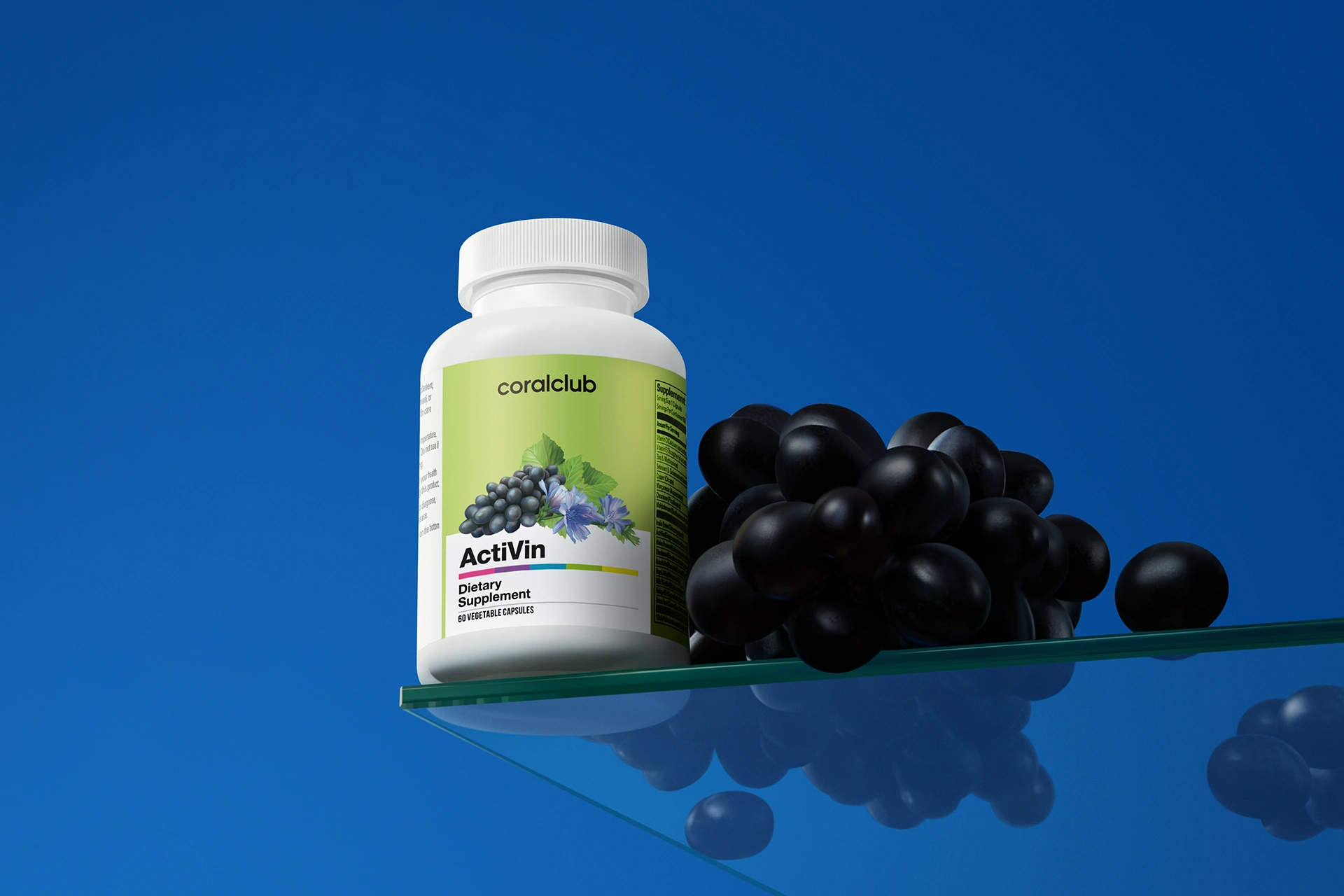 Potje ActiVin antioxidantencomplex in een stijlvolle lifestyle-omgeving op een bureau