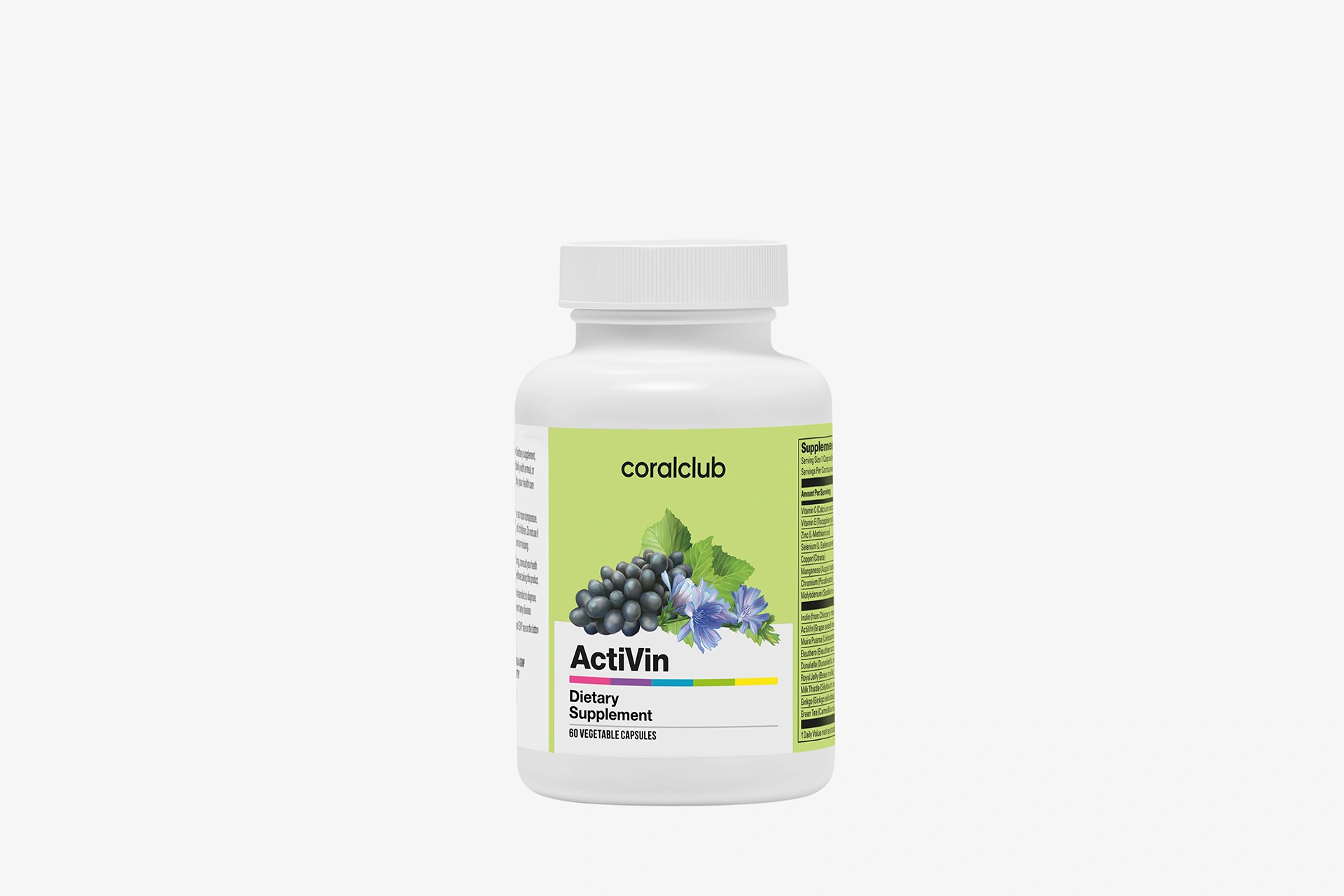 Verpakking van ActiVin-capsules tegen een achtergrond van ochtendlicht en natuurlijke texturen