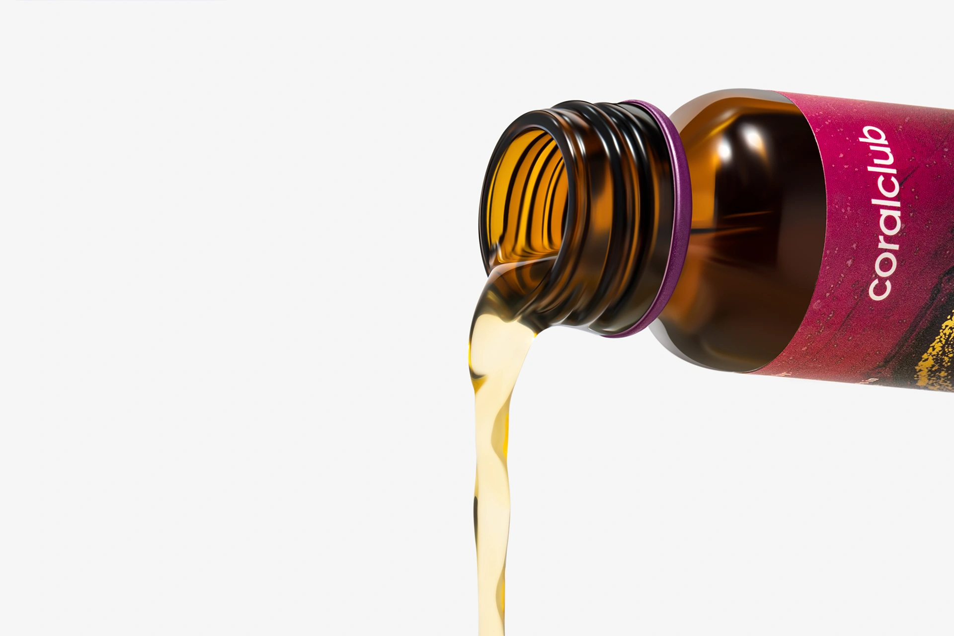 Процес наливання рідкого комплексу Promarine Collagen Peptides зі скляного флакона