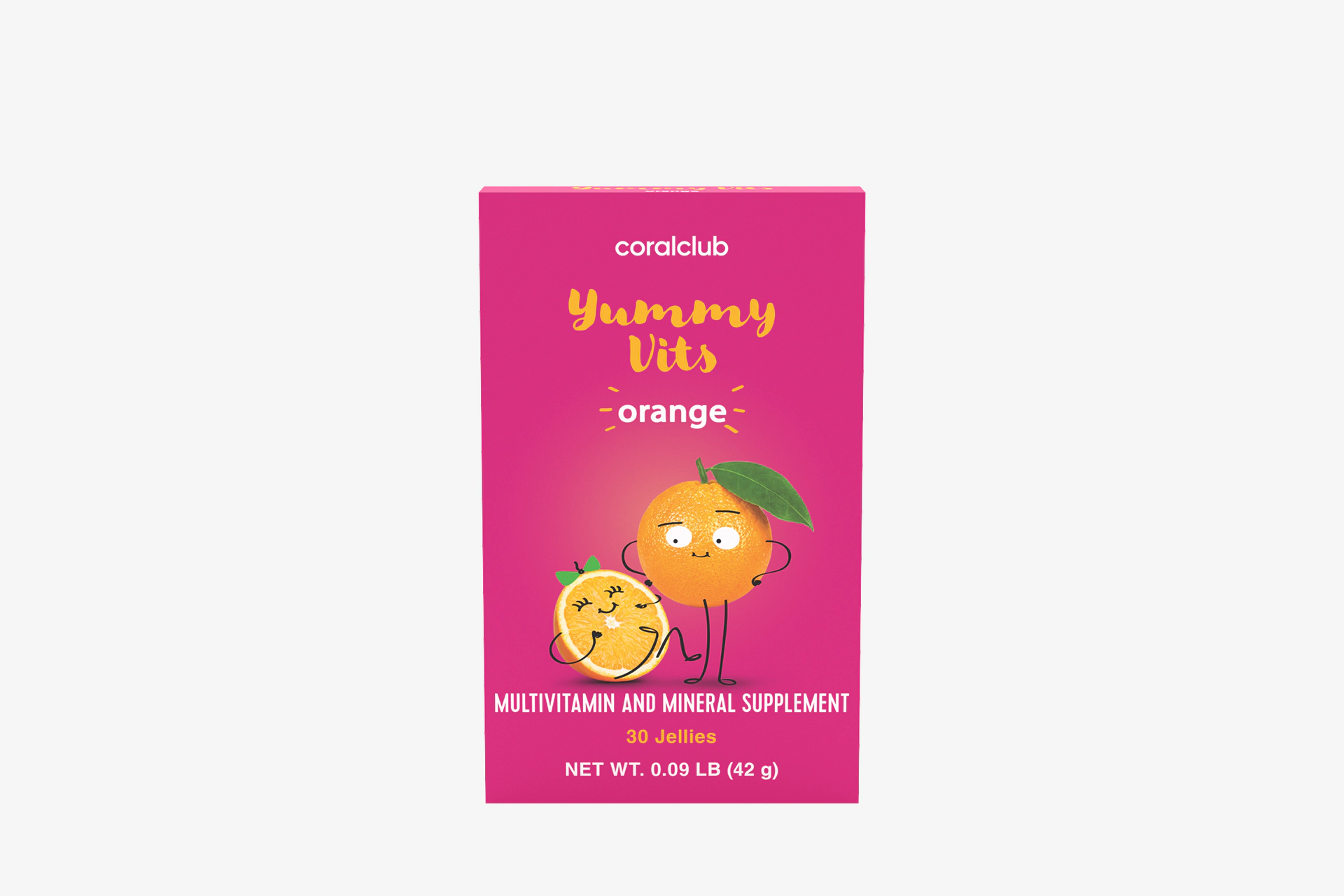 Упаковка жувальних пастилок Yummy Vits Orange в естетичному лайфстайл-оточенні