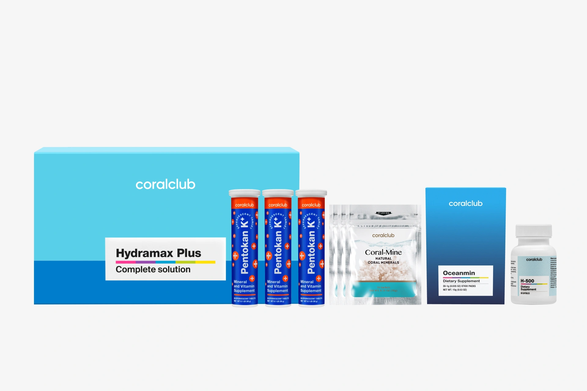 Продукти з набору HydraMax Plus у зручному форматі для щоденного використання