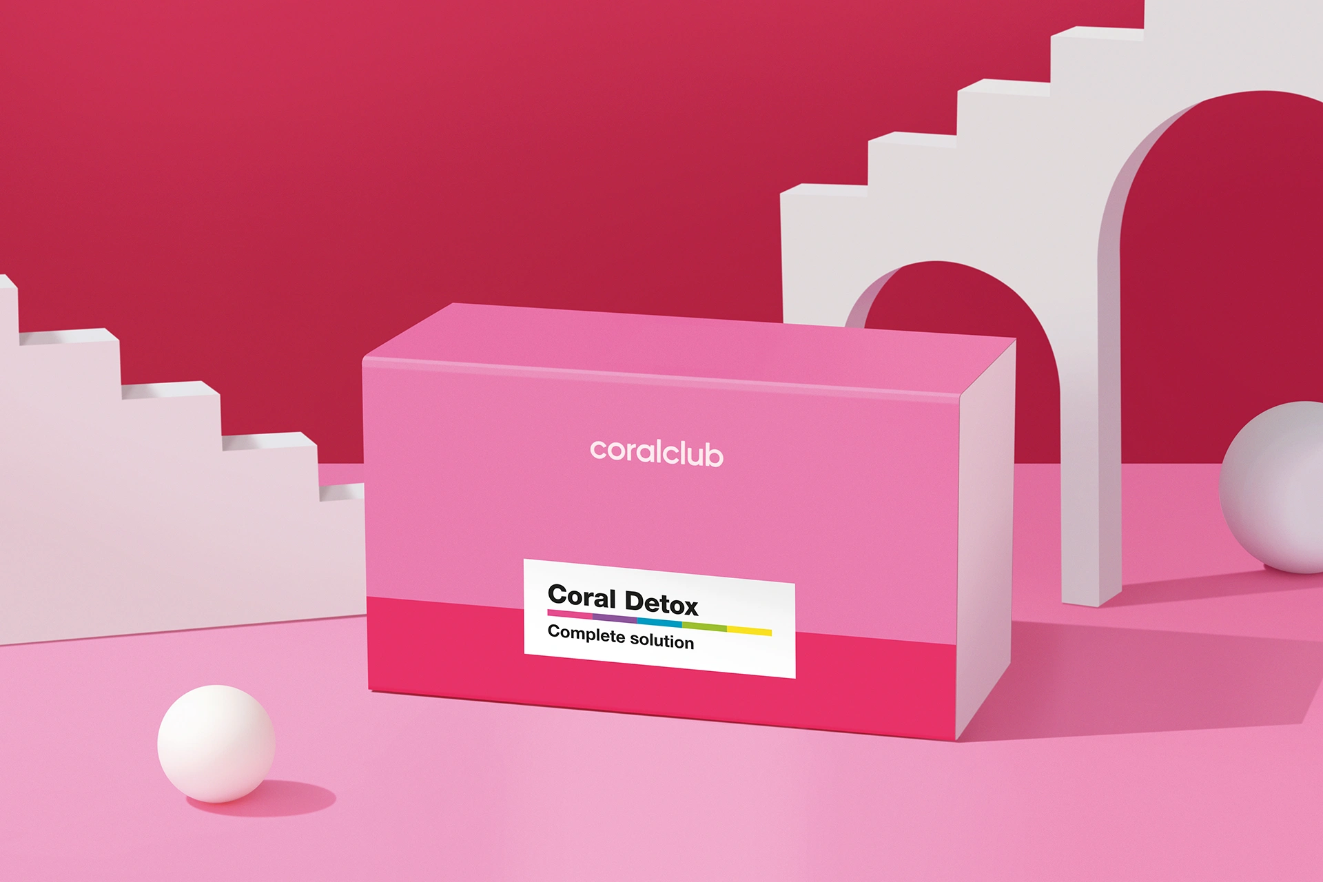 Упаковка комплексу Coral Detox на контрастному кольоровому тлі